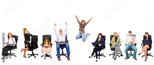 office people isolated over white