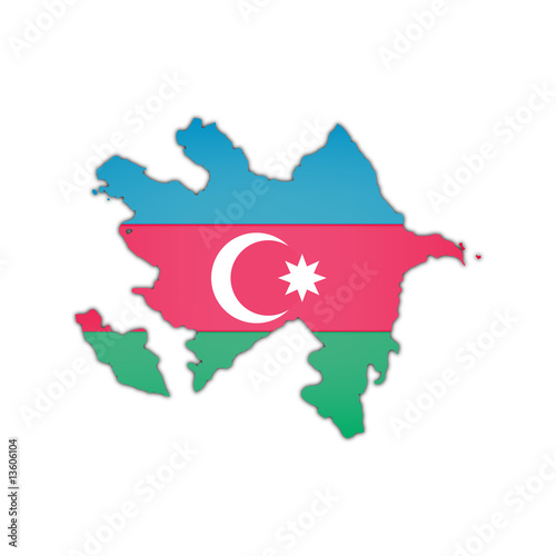 vector map and flag of Azerbaijani