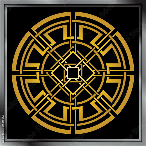 The Celtic ornament from the lines bound in a circle