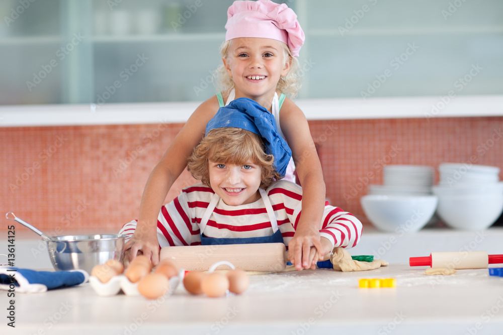 Children having fun in the Kitchen Children having fun in the Kitchen