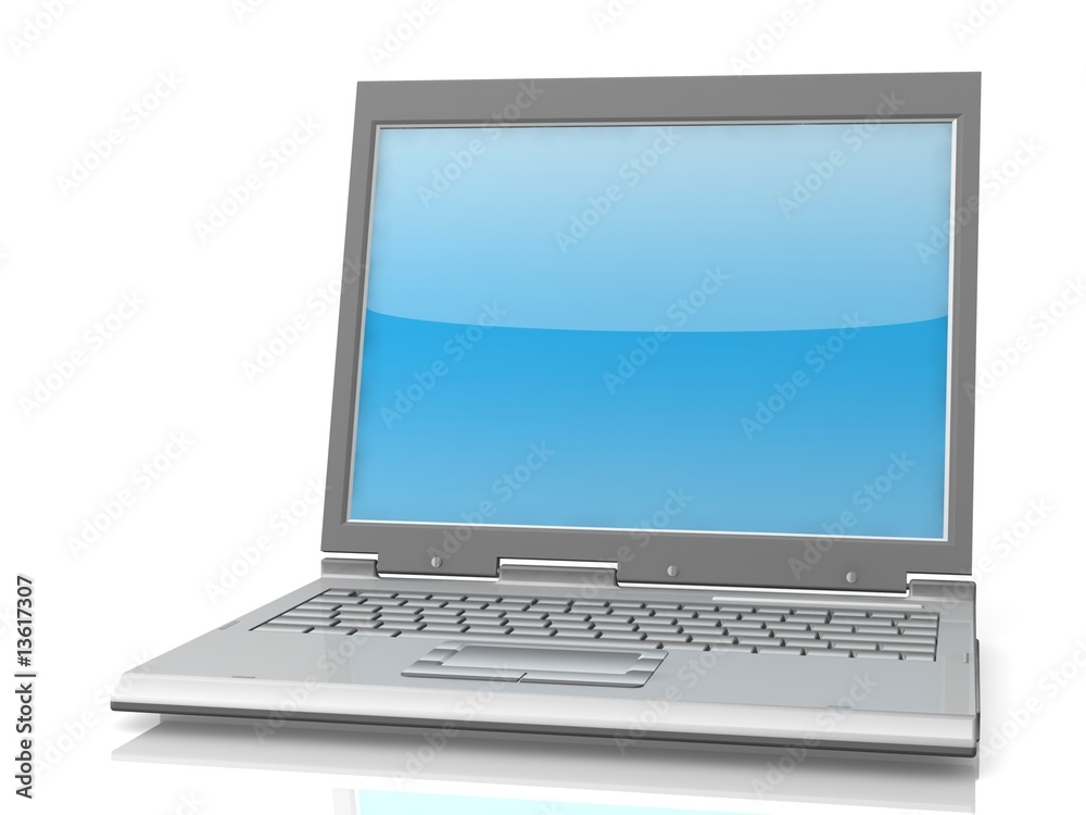 professional Laptop isolated on white background with reflection professional Laptop isolated on white background with reflection