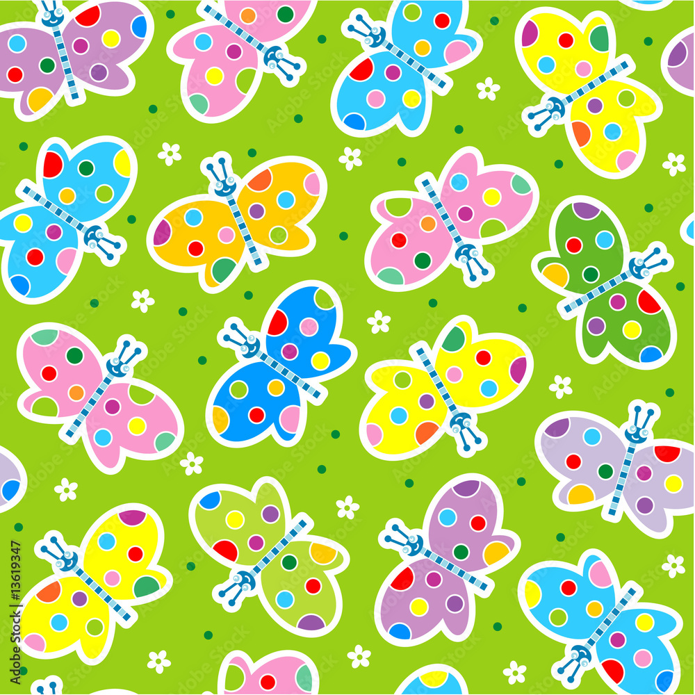 Butterflies seamless background, wallpaper, repeat pattern
