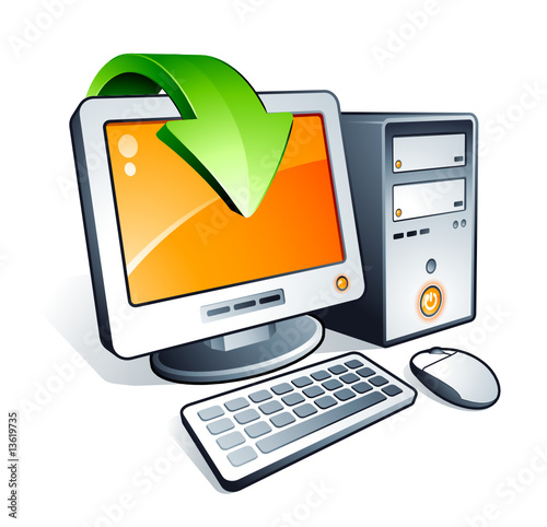 Ordinateur et flèche