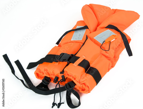lifejacket on white background photo