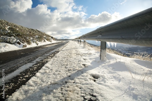 ice on guard rails © Q