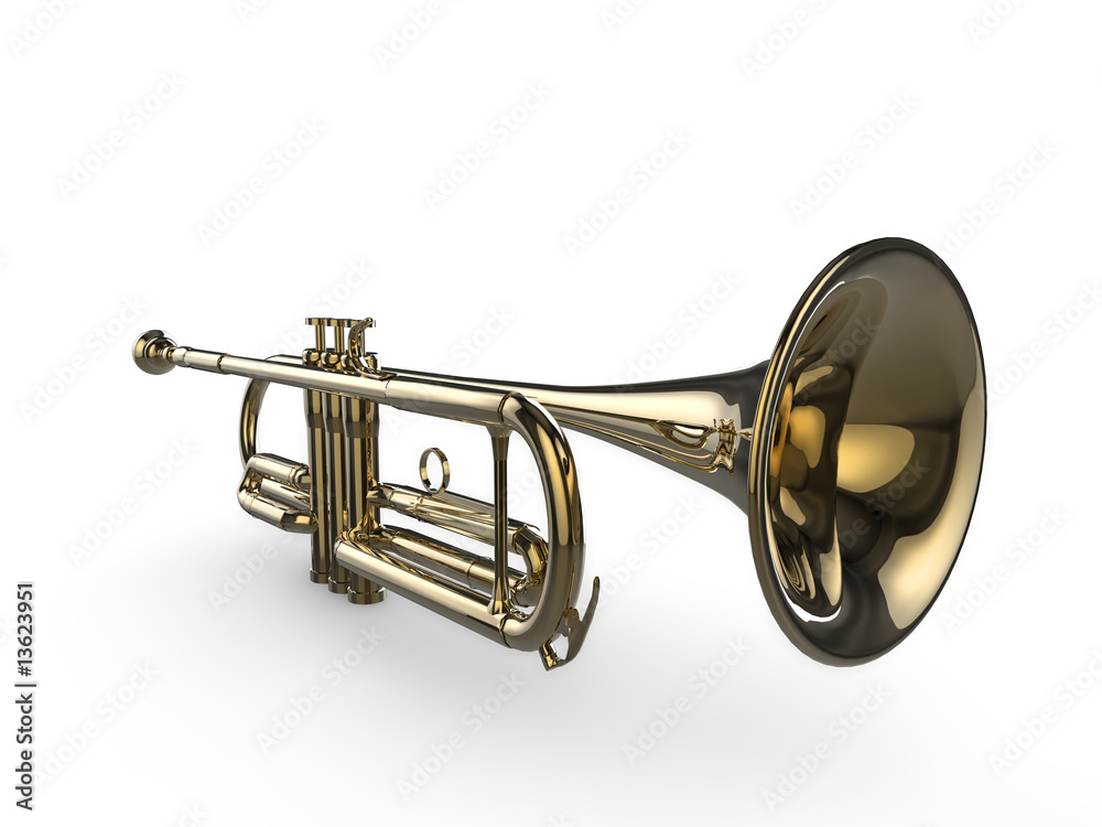 Obraz premium Shiny 3d trumpet