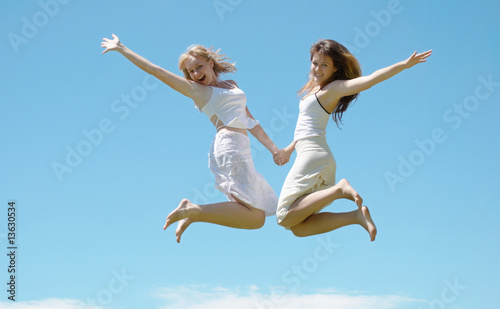 The happy young Girls on Outdoors
