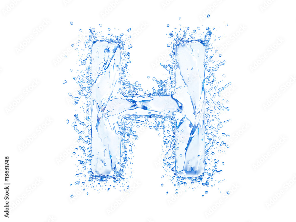 Water splash letter. With clipping path in an original size. Water splash letter. With clipping path in an original size.