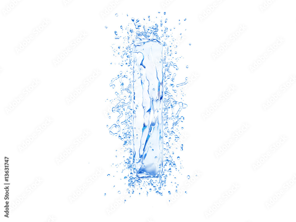 Water splash letter. With clipping path in an original size. Water splash letter. With clipping path in an original size.