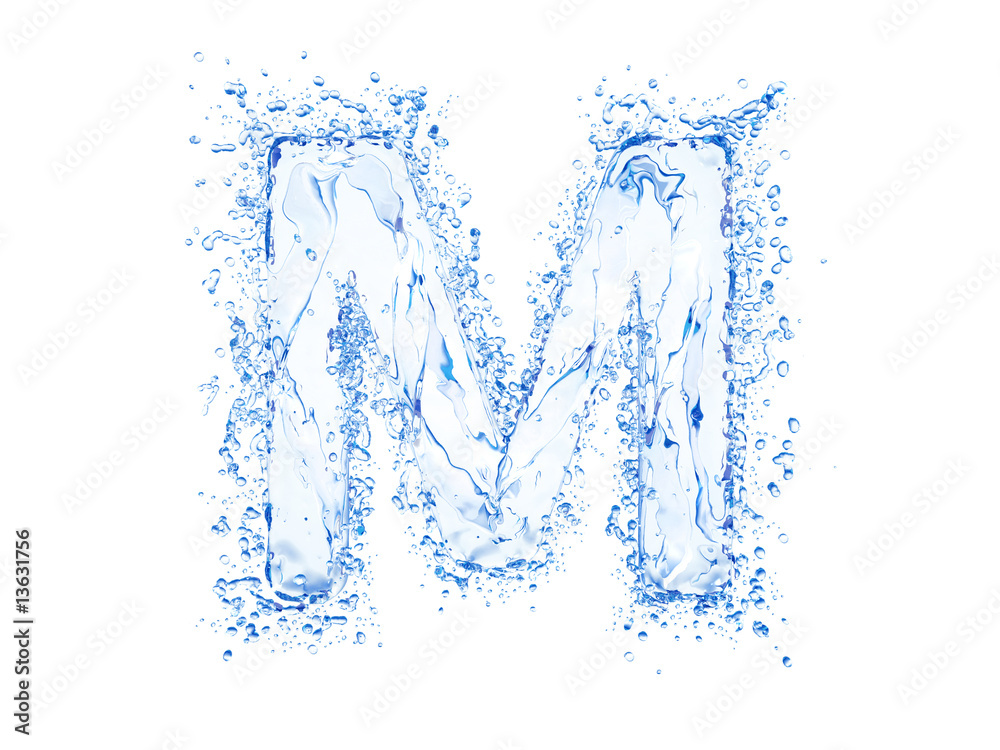 Water splash letter. With clipping path in an original size.