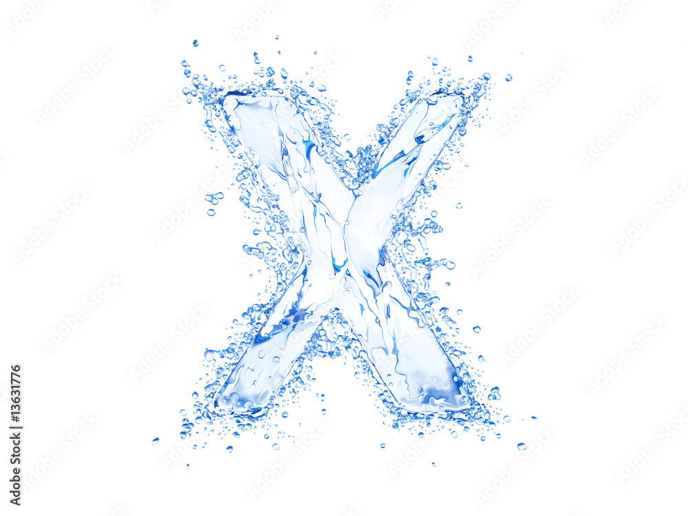 Water splash letter. With clipping path in an original size. Water splash letter. With clipping path in an original size.