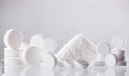 white pills closeup