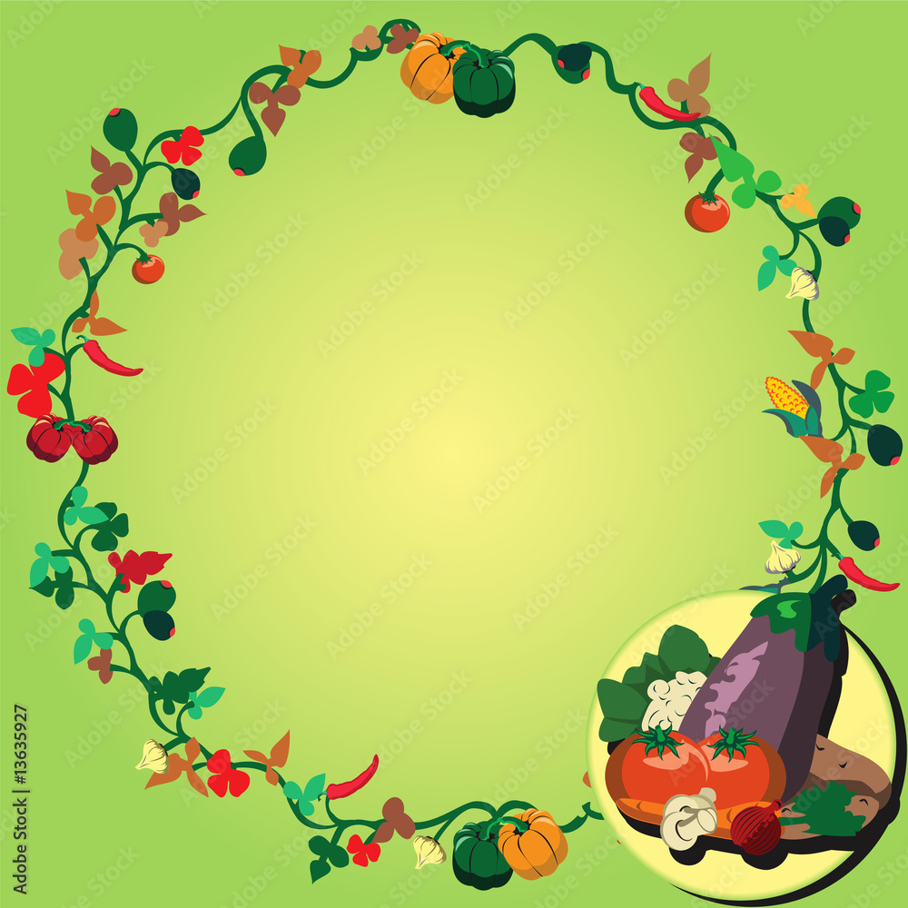 Fototapeta premium Vegetable wreath