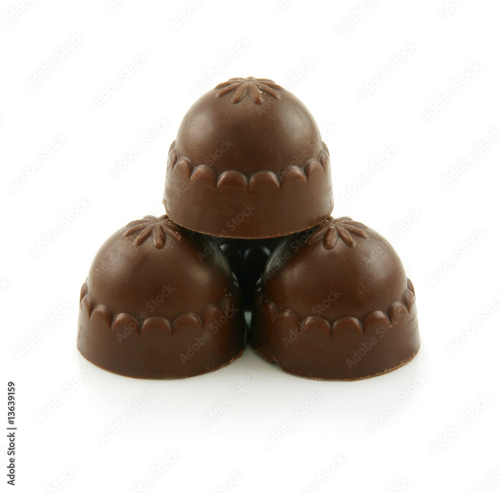 Chocolate Candy Pyramid Isolated on White Chocolate Candy Pyramid Isolated on White