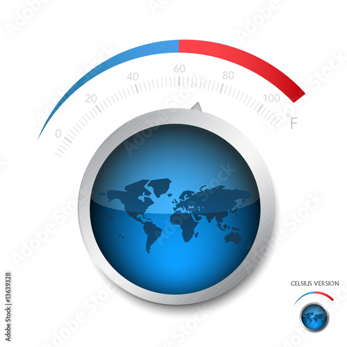 Rising of Earth temperature - vector illustration