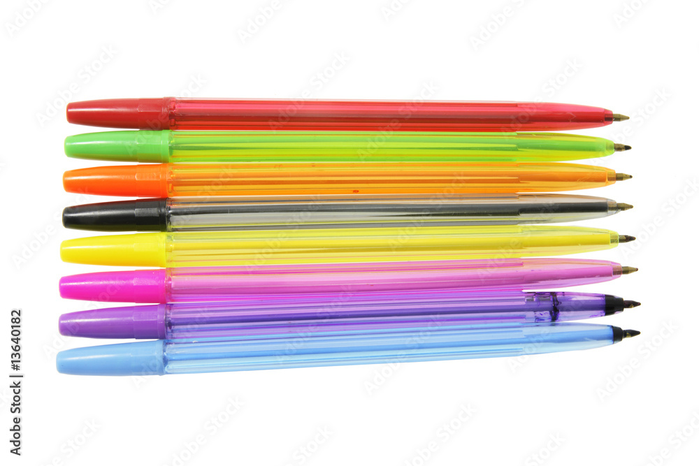 Row of Ballpoint Pens Row of Ballpoint Pens