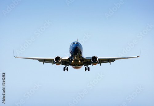 Closeup Of Landing Airliner