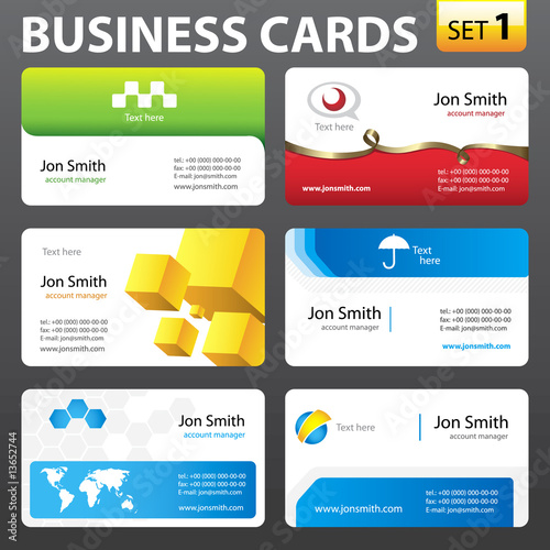 Business card set.