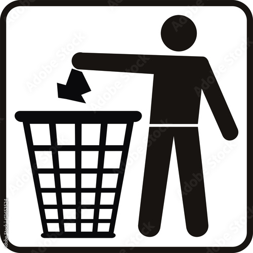 vector man and basket for ecology