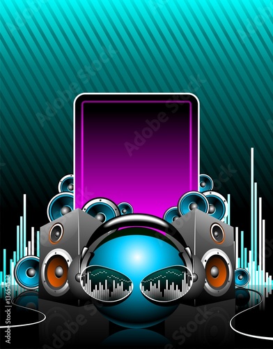 Illustration for musical theme with text space.