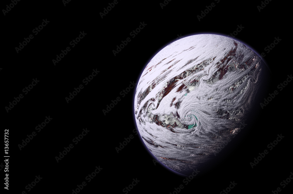 Fototapeta planeta odizolowywająca w czerni