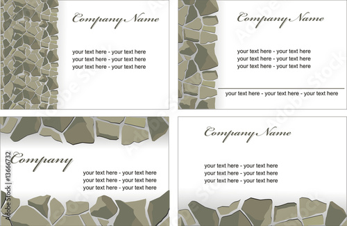 vector visot card with stones walls