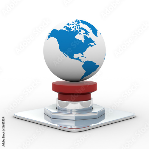 globe on the red button. Is...