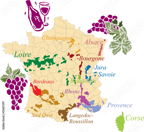 Map french wine.