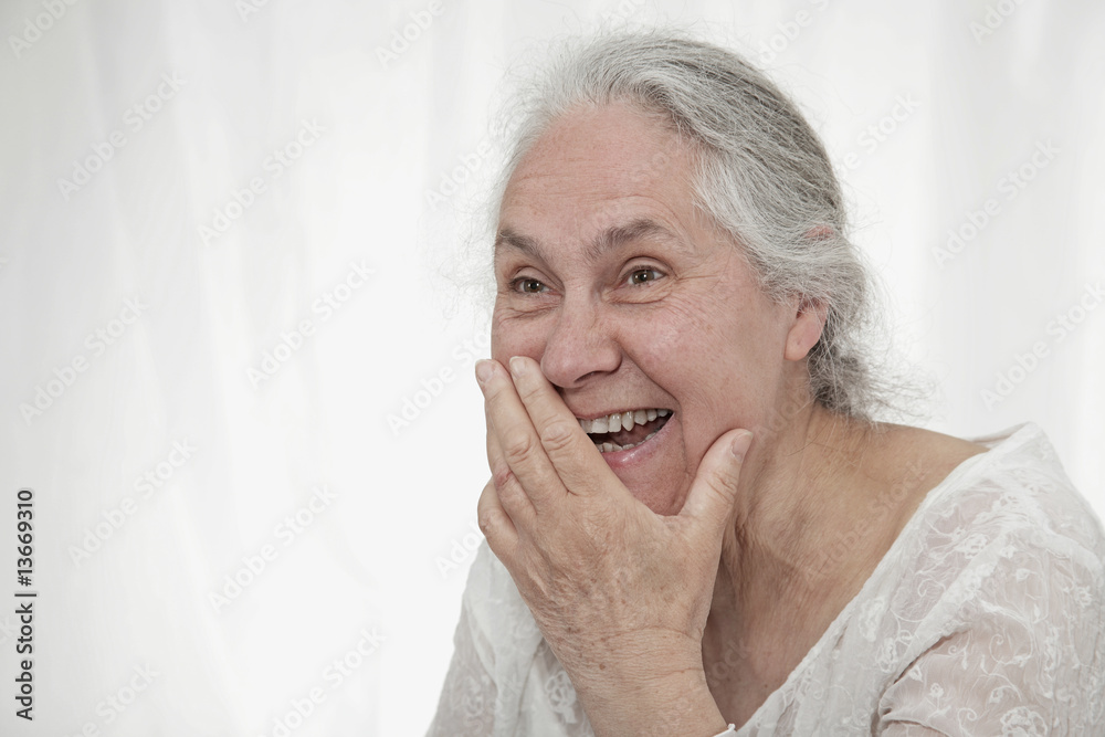 Elderly person laughing Elderly person laughing