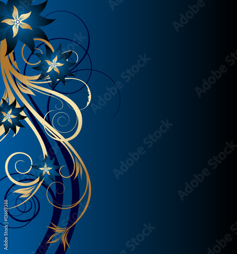 golden floral background