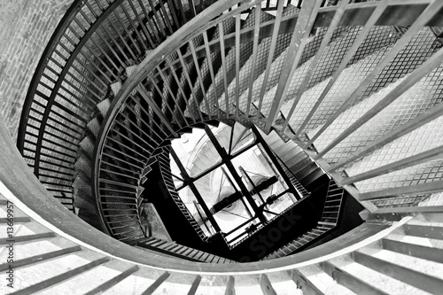 Spiral staircase in the bell tower in Verona