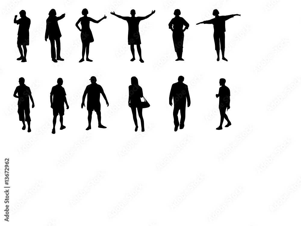 Fototapeta premium various people silhouettes
