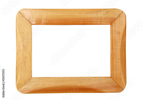 Wooden frame isolated over white