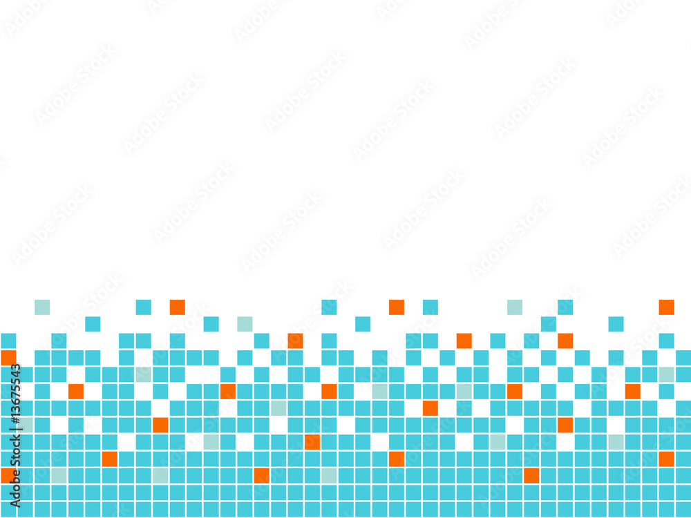 Blue mosaic background, seamless border Blue mosaic background, seamless border