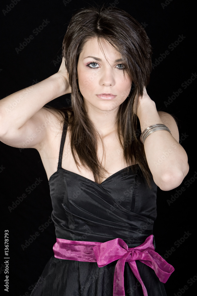 Beautiful Teenager in Black Dress Beautiful Teenager in Black Dress