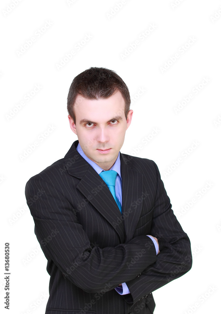 Caucasian businessman with crossed arms. Isolated Caucasian businessman with crossed arms. Isolated