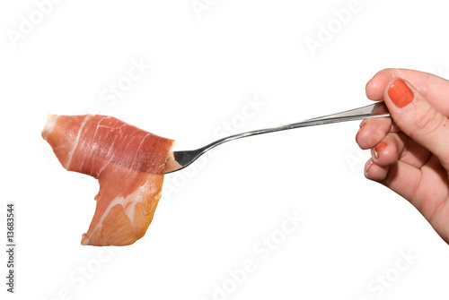 Jamon slice at fork