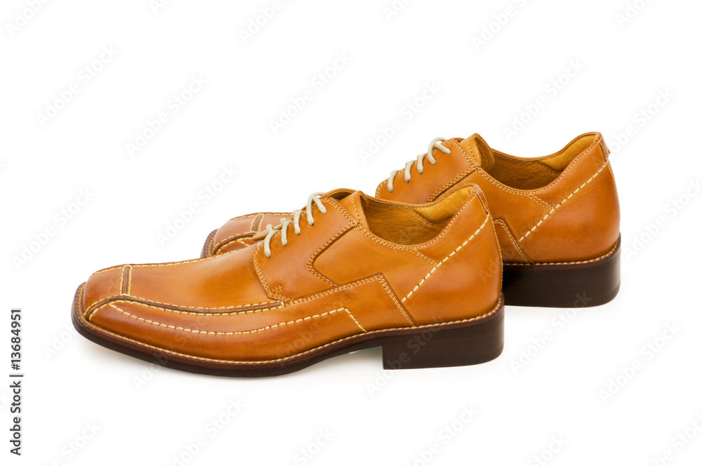Orange shoes isolated on the white background Orange shoes isolated on the white background
