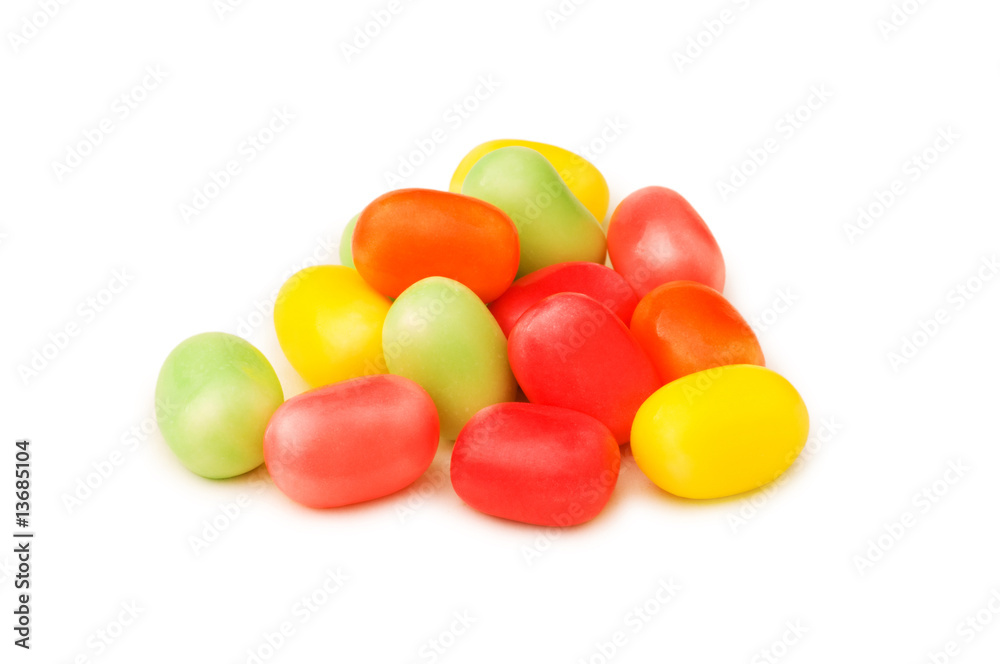 Various jelly beans isolated on the white background Various jelly beans isolated on the white background