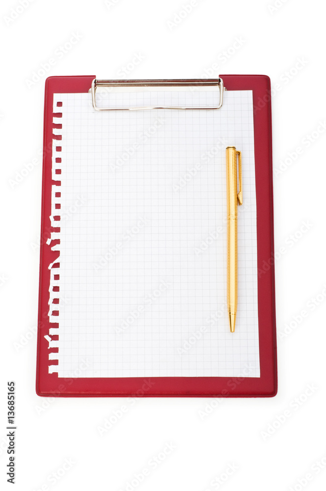Binder with black sheet isolated on white Binder with black sheet isolated on white