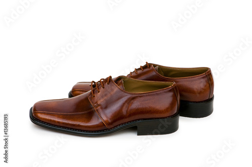 Brown shoes isolated on the white background