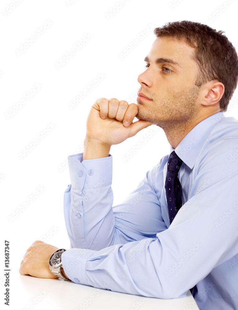 Portrait of business man isolated on white background