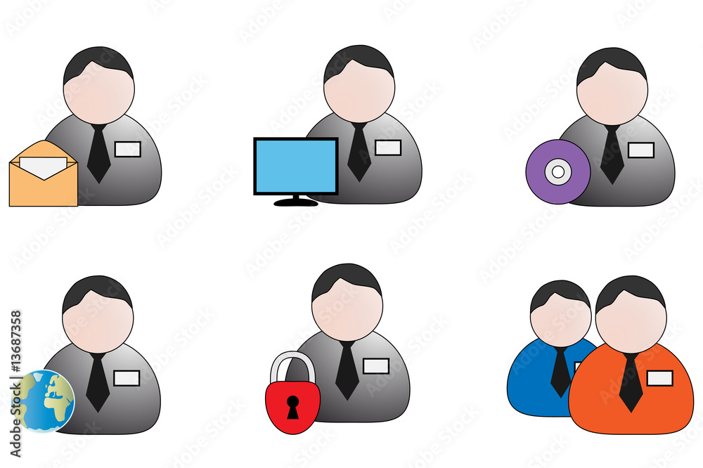 Collection of account management  icon