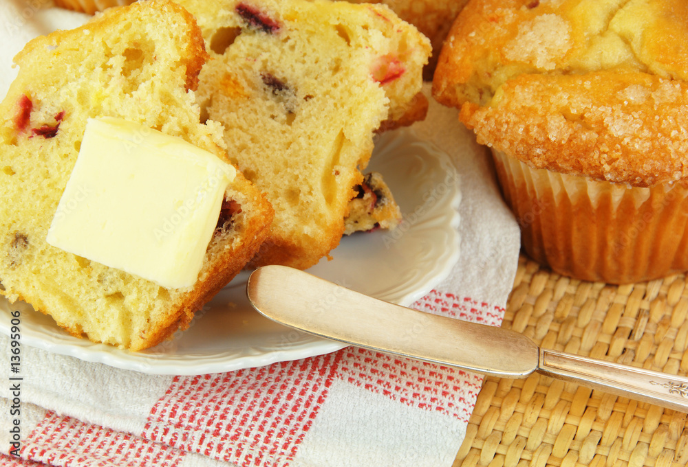 Cranberry Muffin with Butter