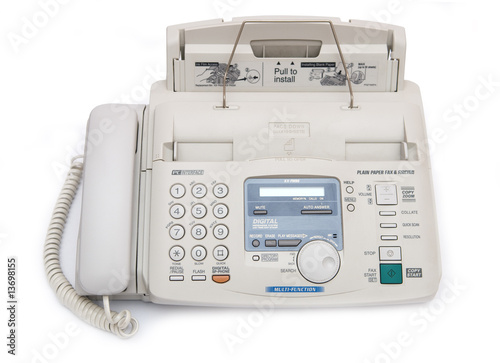 Obraz na plátně Fax machine isolated on white background