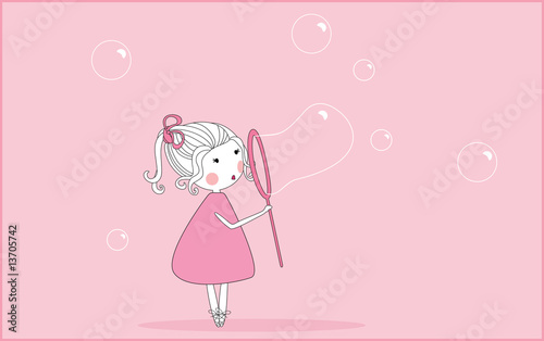 blowing soap bubbles