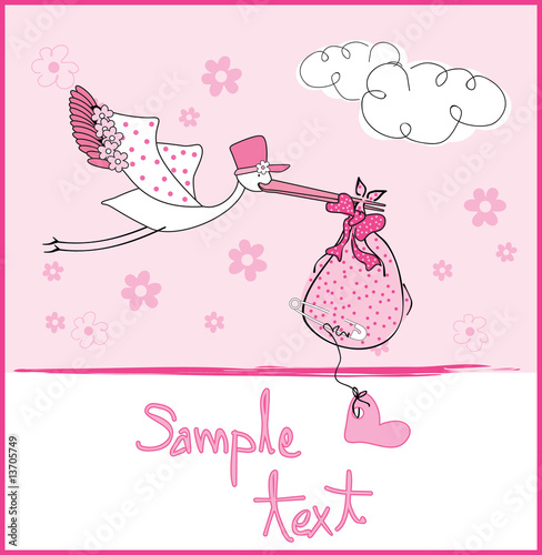 baby girl announcement template