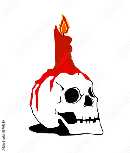 totenkopf mit kerze