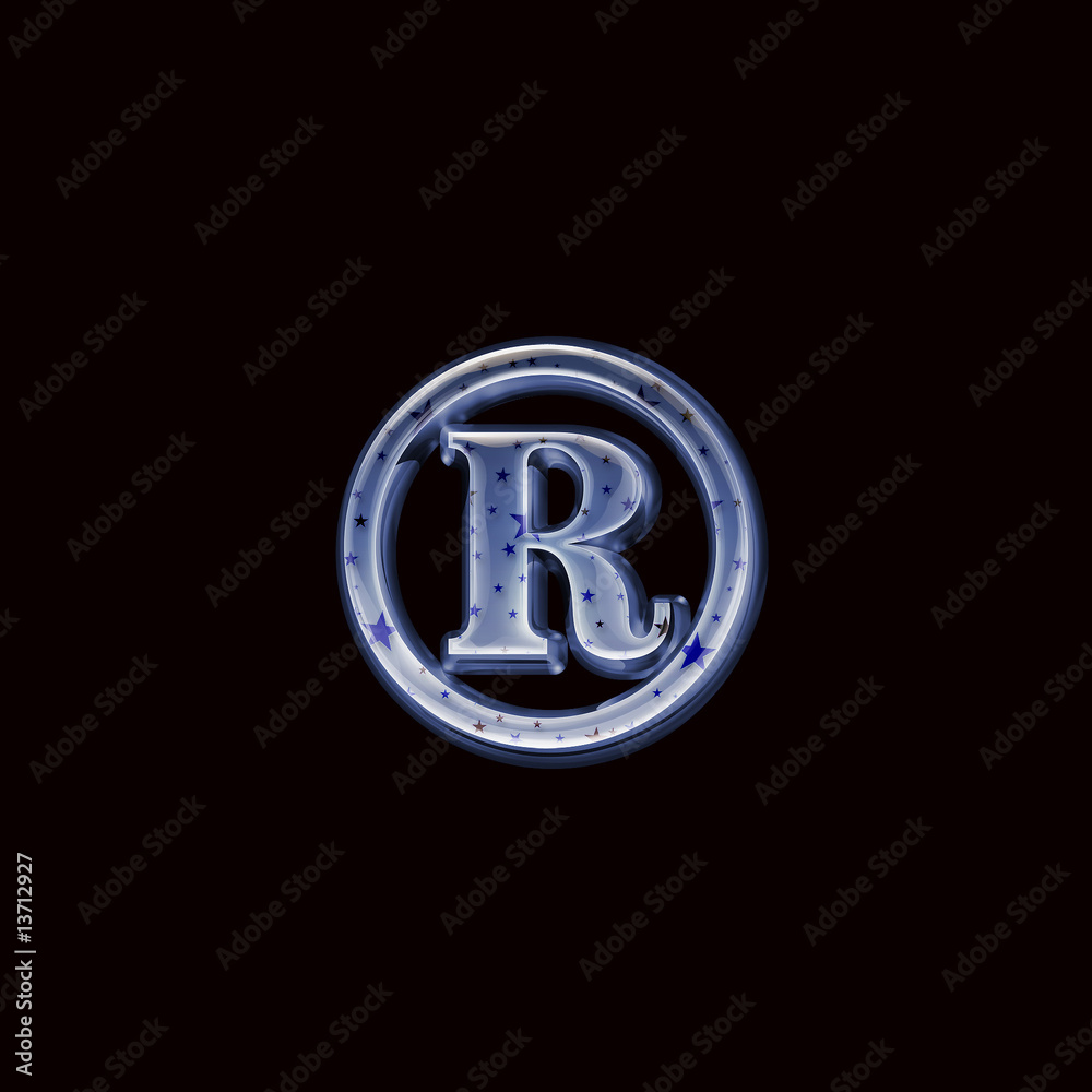 Obraz premium Ultra High quality blue glass alphabet characters