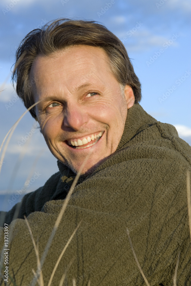 happy smiling forties man. happy smiling forties man.